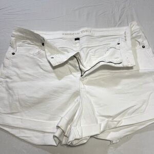 American Eagle white jean shorts